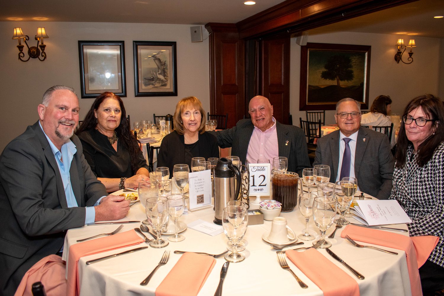 Supporters at table twelve during the afternoon